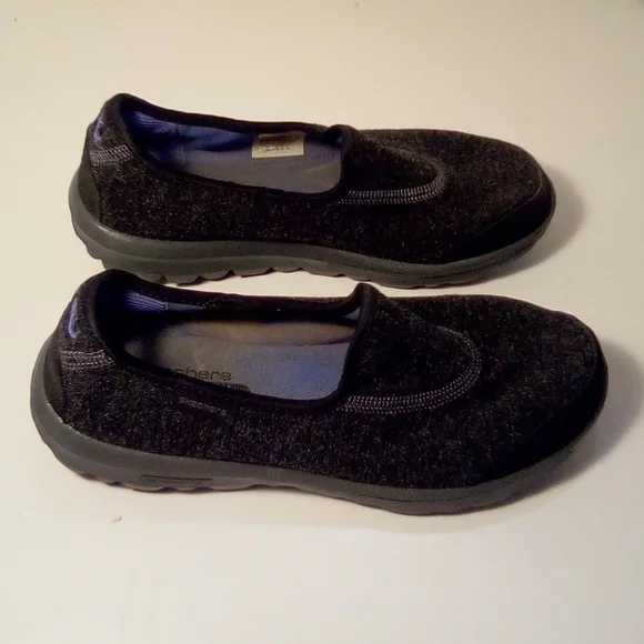Skechers Go Walk Womens Size 6.5 Black Slip On Shoes Pre-owned No Box - Picture 7 of 15